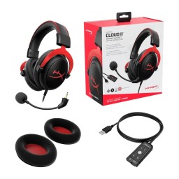 سماعة الألعاب السلكية HyperX Cloud II (حمراء) - جديدة تمامًا HyperX Cloud II Wired Gaming Headset (Red) -  Brand New