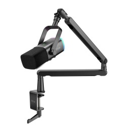 ميكروفون ديناميكي احترافي فاي فاين مع ذراع تثبيت منخفض الارتفاع وإضاءة RGB (طراز Fifine AmpliGame TAM8) Fifine AmpliGame TAM8 Dynamic Streaming & Recording Microphone with Low-Profile Boom Arm