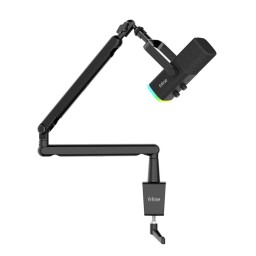 ميكروفون ديناميكي احترافي فاي فاين مع ذراع تثبيت منخفض الارتفاع وإضاءة RGB (طراز Fifine AmpliGame TAM8) Fifine AmpliGame TAM8 Dynamic Streaming & Recording Microphone with Low-Profile Boom Arm