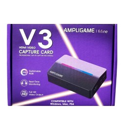 قطعة التقاط وتسجيل الفيديو للألعاب والبث المباشر فاي فاين (طراز Fifine AmpliGame V3) Fifine AmpliGame V3 HDMI Video Capture Card with RGB & 4K Loop-out