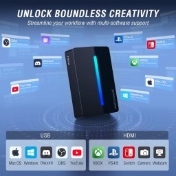 قطعة التقاط وتسجيل الفيديو للألعاب والبث المباشر فاي فاين (طراز Fifine AmpliGame V3) Fifine AmpliGame V3 HDMI Video Capture Card with RGB & 4K Loop-out