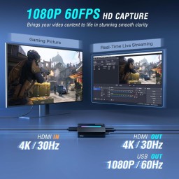 قطعة التقاط وتسجيل الفيديو للألعاب والبث المباشر فاي فاين (طراز Fifine AmpliGame V3) Fifine AmpliGame V3 HDMI Video Capture Card with RGB & 4K Loop-out