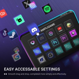 جهاز تحكم البث المباشر المبرمج فاي فاين بشاشات LCD وإضاءة RGB (طراز Fifine AmpliGame D6) Fifine AmpliGame D6 Programable Stream Controller for Stream & Studio