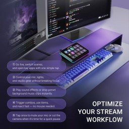 جهاز تحكم البث المباشر المبرمج فاي فاين بشاشات LCD وإضاءة RGB (طراز Fifine AmpliGame D6) Fifine AmpliGame D6 Programable Stream Controller for Stream & Studio