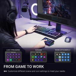 جهاز تحكم البث المباشر المبرمج فاي فاين بشاشات LCD وإضاءة RGB (طراز Fifine AmpliGame D6) Fifine AmpliGame D6 Programable Stream Controller for Stream & Studio
