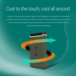 وحدة تخزين خارجي محمول اس اس دي 2 تيرا بايت Transcend ESD380C 2TB External SSD, USB 3.2 Gen 2 (20Gbps), Up to 2,000MB/s, Portable SSD with USB-C Cable