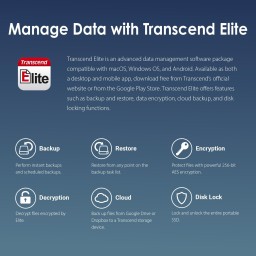 قرص تخزين خارجي محمول Transcend ESD410C فائق السرعة بسعة 2 تيرابايت - أزرق داكن Transcend ESD410C USB 3.2 Gen External Portable SSD 2TB - Dark Blue