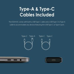 قرص تخزين خارجي محمول Transcend ESD410C فائق السرعة بسعة 2 تيرابايت - أزرق داكن Transcend ESD410C USB 3.2 Gen External Portable SSD 2TB - Dark Blue