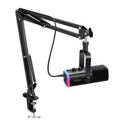 طقم ميكروفون ديناميكي احترافي فاي فاين مع ذراع تثبيت وإضاءة RGB (طراز Fifine AM8T) Fifine AM8T Dynamic Gaming & Streaming Microphone Kit with Boom Arm