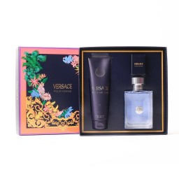 مجموعة عطر فرزاتشي بور أوم أو دو تواليت 3 قطع للرجال Versace Pour Homme EDT Set 3 PCS