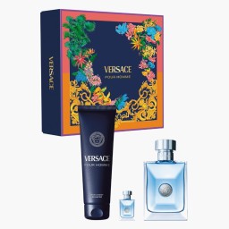 مجموعة عطر فرزاتشي بور أوم أو دو تواليت 3 قطع للرجال Versace Pour Homme EDT Set 3 PCS