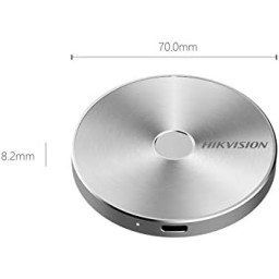 هايكفيجين هارد SSD محمول 1 تيرة بايت بتشفير بصمات الاصابع، الومنيوم فضي Hikvision T100F 1024GB (1TB) Fingerprint Portable SSD