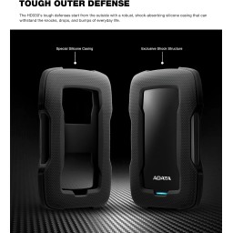 ADATA HD330 External Hard Drive هارد خارجي بسعة 1TB ADATA HD330 External Hard Drive USB 3.2 Durable Shockproof Silicone Protective Rugged Design - 1TB