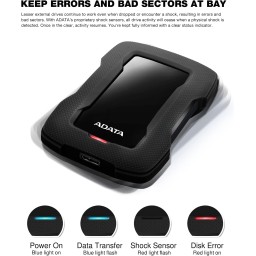 ADATA HD330 External Hard Drive هارد خارجي بسعة 1TB ADATA HD330 External Hard Drive USB 3.2 Durable Shockproof Silicone Protective Rugged Design - 1TB