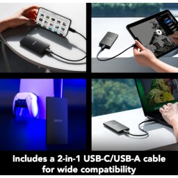 هارد خارجي ليكسر SL300 محمول USB 3.2 Type-C سعة 1 تيرة Lexar SL300 1TB External Portable SSD Hard Drive USB 3.2 Type-C