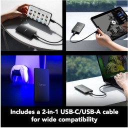 هارد خارجي ليكسر SL300 محمول USB 3.2 Type-C سعة 2 تيرة Lexar SL300 2TB External Portable SSD Hard Drive USB 3.2 Type C