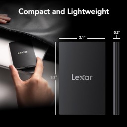 هارد اس اس دي خارجي ليكسار SL500 بسعة 2 تيرابايت وسرعة 2000 ميجابايت/ثانية Lexar 2TB SL500 External SSD, 2000MB/s Read, USB 3.2 Gen 2x2, Slim