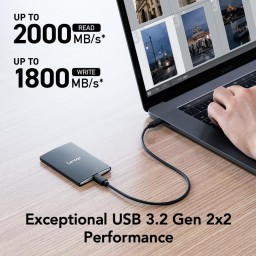 هارد اس اس دي خارجي ليكسار SL500 بسعة 2 تيرابايت وسرعة 2000 ميجابايت/ثانية Lexar 2TB SL500 External SSD, 2000MB/s Read, USB 3.2 Gen 2x2, Slim