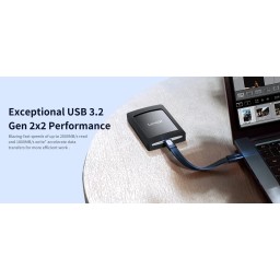 هارد اس اس دي خارجي ليكسار SL500 بسعة 2 تيرابايت وسرعة 2000 ميجابايت/ثانية Lexar 2TB SL500 External SSD, 2000MB/s Read, USB 3.2 Gen 2x2, Slim