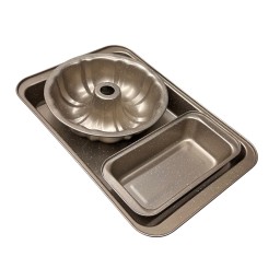 طقم قوالب خبز وكيك 3 قطع 3-Piece Baking and Cake Mold Set