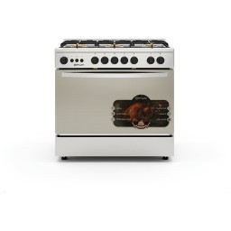 طباخ غازي الريان - 90x60 سم - 5 مشاعل - ستانلس ستيل elryan