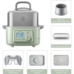 جهاز طهي الطعام الرقمي بالبخار BUYDEEM G564 Digital Multifunctional Food Steamer
