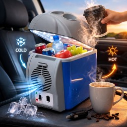 ثلاجة تبريد وتسخين للسيارة محمولة 7.5 لتر 7.5L Portable Car Refrigerator –  Cooling & Heating