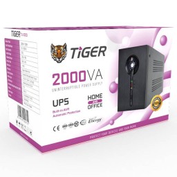 جهاز UPS من Tiger بقدرة 2000VA / 1200W مع AVR وبطاريتين 12V 9.2Ah Tiger Offline UPS 2000VA / 1200W with AVR – 2× 12V 9.2Ah Batteries