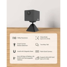 مجموعة كاميرا EZVIZ CB2 الذكية للمنزل المزودة ببطارية وشبكة Wi-Fi و4G مع شريك الطاقة - أسود EZVIZ CB2 4G Wi-Fi Smart Home Battery Camera & Power Partner Kit - Black