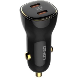 لدينو شاحن سيارة ٦٠ واط منفذين LDNIO Car charger 60w 2 port