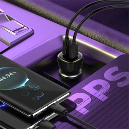 لدينو شاحن سيارة ٦٠ واط منفذين LDNIO Car charger 60w 2 port