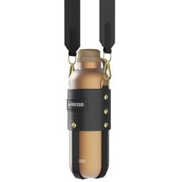 مطارة ماء حافظة للحرارة ليبراسو ثيرماتريل بسعة 650 مل مع حزام جلدي LePresso ThermaTrail 650mL Stainless Steel Thermos Bottle with Crossbody Strap