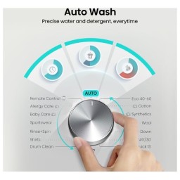 غسالة هايسنس فتحة امامية - 9 كغم - 1400 دورة بالدقيقة - WF3S9043BT - رمادي Washing Machine Hisense 9KG