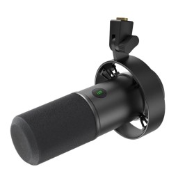 طقم ميكروفون ديناميكي احترافي فاي فاين مع ذراع تثبيت منخفض الارتفاع بمنفذي USB وXLR (طراز Fifine T688) Fifine T688 Dynamic Podcast Microphone Kit with Low-Profile Boom Arm