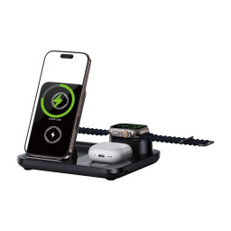 جرين ليون شاحن لاسلكي 3 في 1 متعدد الوظائف - أسود Green Lion 3-in-1 Multifunctional Wireless Charger - Black