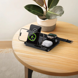 جرين ليون شاحن لاسلكي 3 في 1 متعدد الوظائف - أسود Green Lion 3-in-1 Multifunctional Wireless Charger - Black