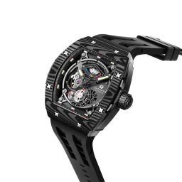 ساعة رجالية تسار بومبا أوتوماتيك ٤٤٫٦ ملم بحزام مطاطي أسود وقرص هيكلي Tsar Bomba Automatic Black FKM Rubber Strap Men's Watch TB8210CFⅡ-01