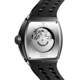 ساعة رجالية تسار بومبا أوتوماتيك ٤٤٫٦ ملم بحزام مطاطي أسود وقرص هيكلي Tsar Bomba Automatic Black FKM Rubber Strap Men's Watch TB8210CFⅡ-01
