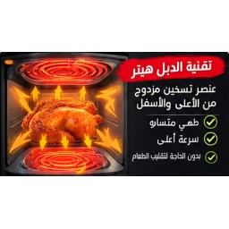 قلاية هوائية امبليوم embleme حجم 8.5 لتر دبل هيتر Emblum Air Fryer