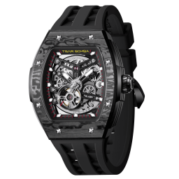 تسار بومبا Elemental TB8228CF – ساعة أوتوماتيك هيكلية بإطار ألياف الكربون TSAR BOMBA Elemental TB8228CF – Skeleton Automatic Watch with Carbon Fiber Bezel