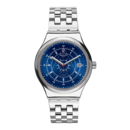 ساعة سواتش SISTEM BOREAL أوتوماتيكية – أزرق وفضي – 42 مم Swatch SISTEM BOREAL Automatic Watch – Blue & Stainless Steel
