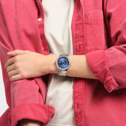 ساعة سواتش SISTEM BOREAL أوتوماتيكية – أزرق وفضي – 42 مم Swatch SISTEM BOREAL Automatic Watch – Blue & Stainless Steel