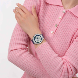 ساعة سواتش كرونوغراف للرجال BLUE REFLECTIVE Swatch BLUE REFLECTIVE Men’s Chronograph Watch
