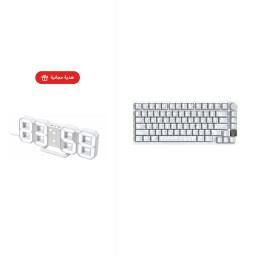 ATTACK SHARK X820Ultra Tri-mode Gasket Mechanical Keyboard - White Contours + ساعة رقمية (هدية) ATTACK SHARK X820Ultra Tri-mode Gasket Mechanical Keyboard - White Contours + LED Digital Clock (Gift)