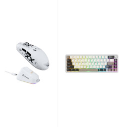 ATTACK SHARK X66 Wireless Mechanical Keyboard  - White Cheese + ATTACK SHARK G3 Tri-mode Wireless White Gaming Mouse ATTACK SHARK X66 Wireless Mechanical Keyboard - White Cheese + ATTACK SHARK G3 Tri-mode Wireless White Gaming Mouse