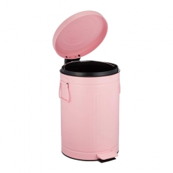 سلة مهملات كبيرة Pink Trash Can With Lid And Pedal 12L 