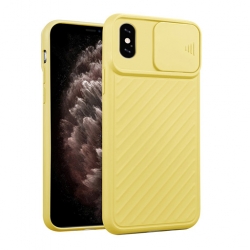 Shockproof Soft Silicone Case With Slide Camera Lens Protection For iPhone كفر سيليكون لأجهزة الآيفون