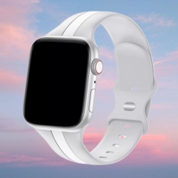 سوار سيليكون لساعة ابل واتش Double Colors Silicone Sports Apple Watch Band 44/45/46/49mm