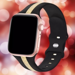 سوار سيليكون لساعة ابل واتش Double Colors Silicone Sports Apple Watch Band 44/45/46/49mm
