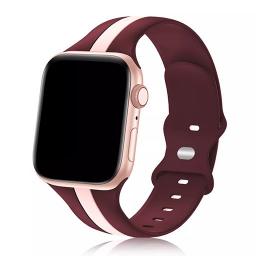 سوار سيليكون لساعة ابل واتش Double Colors Silicone Sports Apple Watch Band 44/45/46/49mm